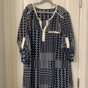 Spenser size 10 shirt dress washable navy white like new polyester
